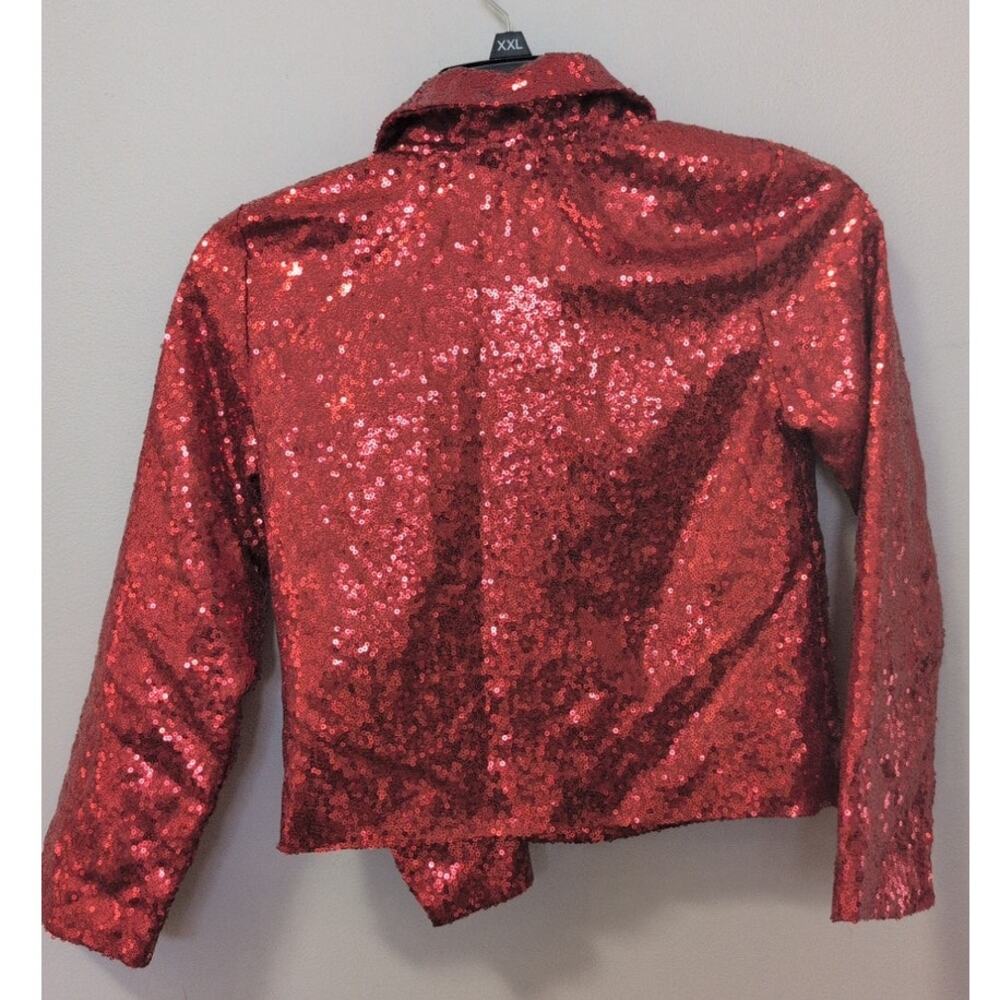 JoJo Siwa Sequin Moto Jacket Red JoJo’s Closet Holiday Collection Super Sparkly - Picture 4 of 4